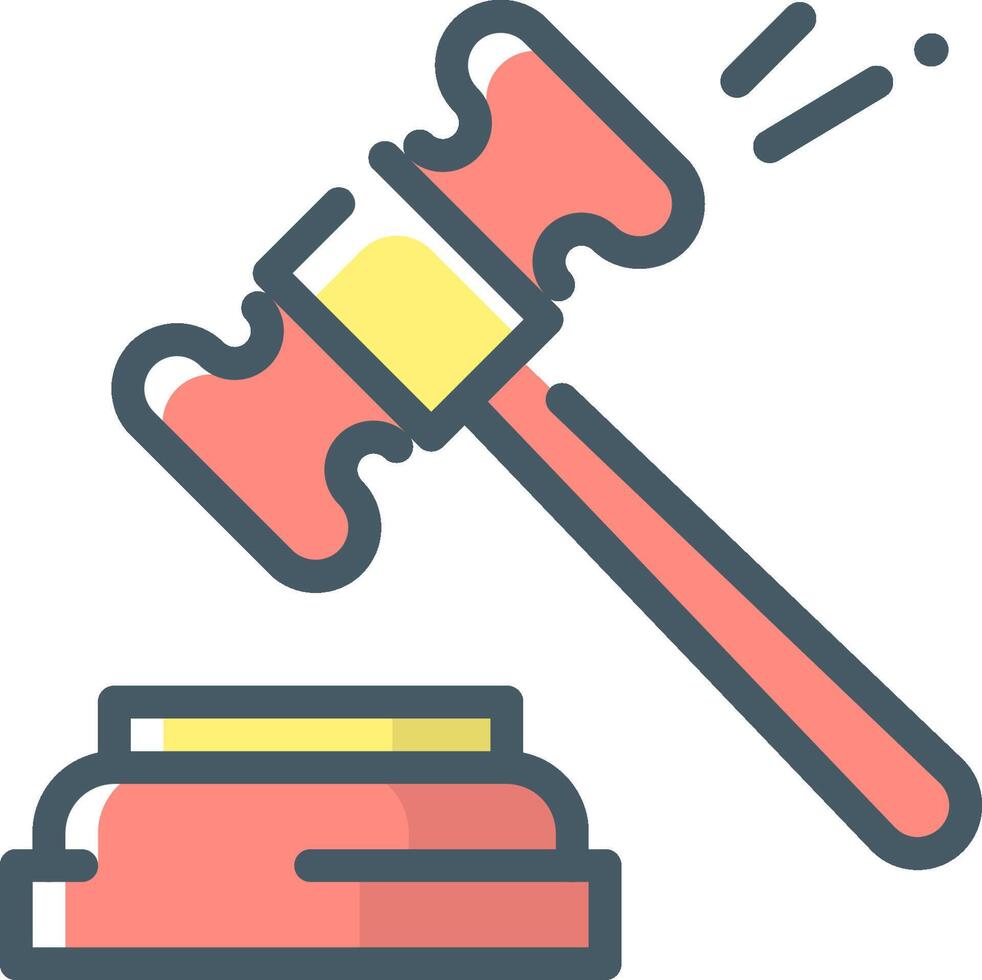 Judge hammer icon vector