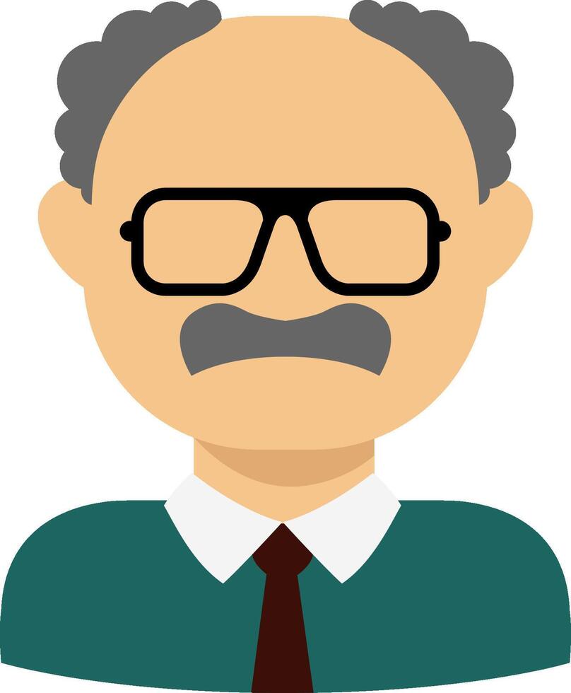 An old man with glasses and a tie vector