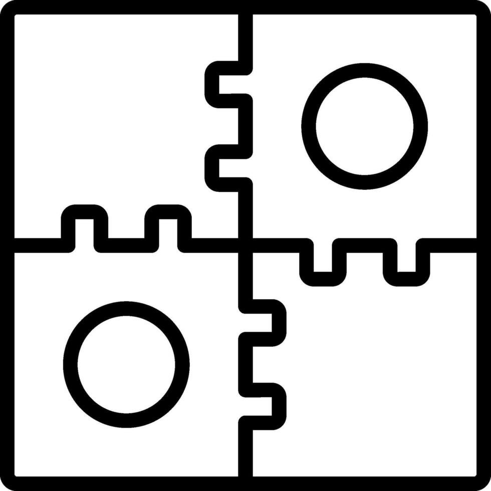 A black and white puzzle piece with two pieces vector