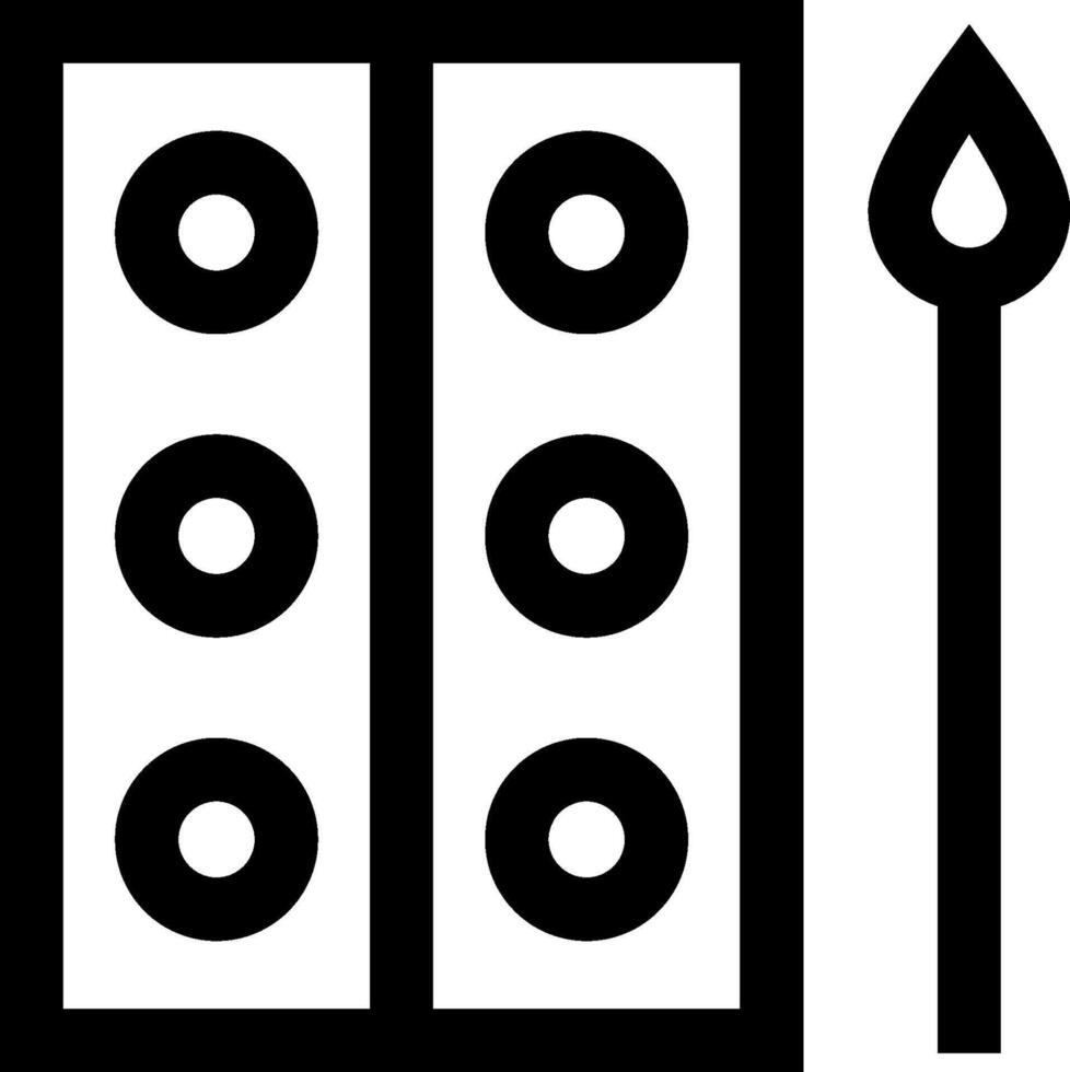 A black and white image of a box with a pencil and a pen vector