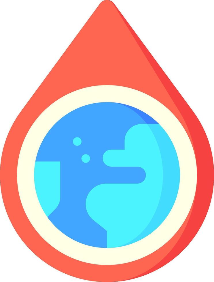 A drop with a globe in it vector