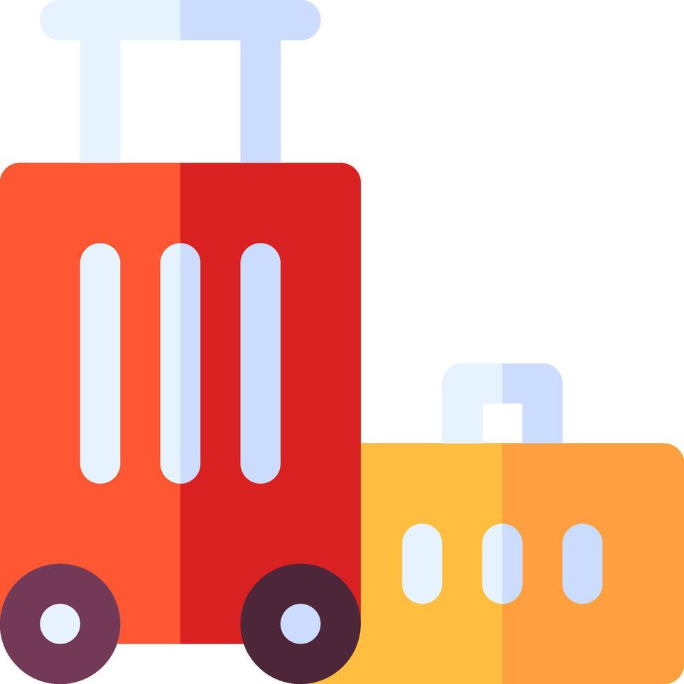A red suitcase and a yellow suitcase are next to each other vector