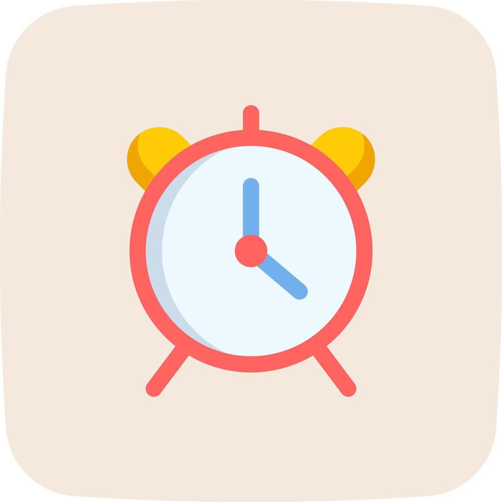 An alarm clock icon in a flat design vector