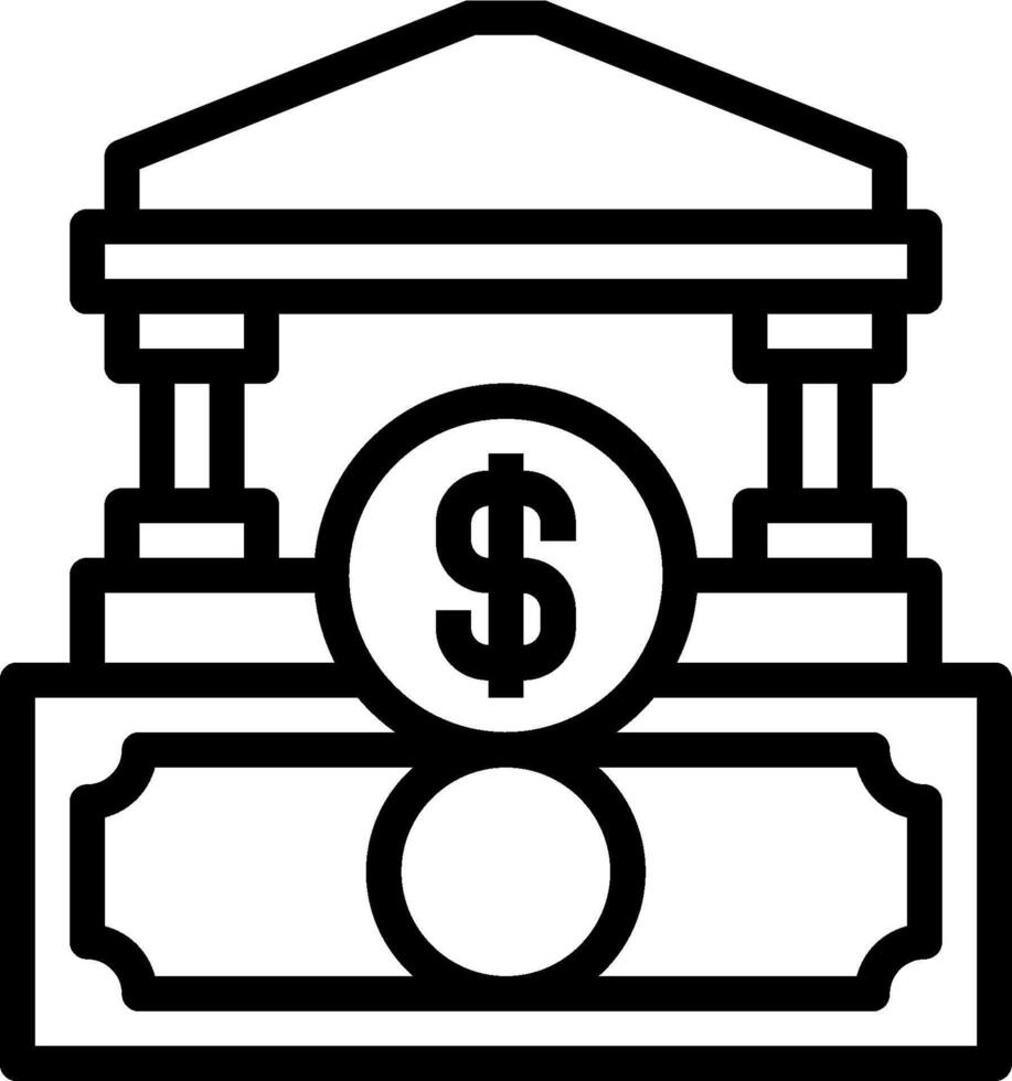 A bank with a dollar sign on top of it vector