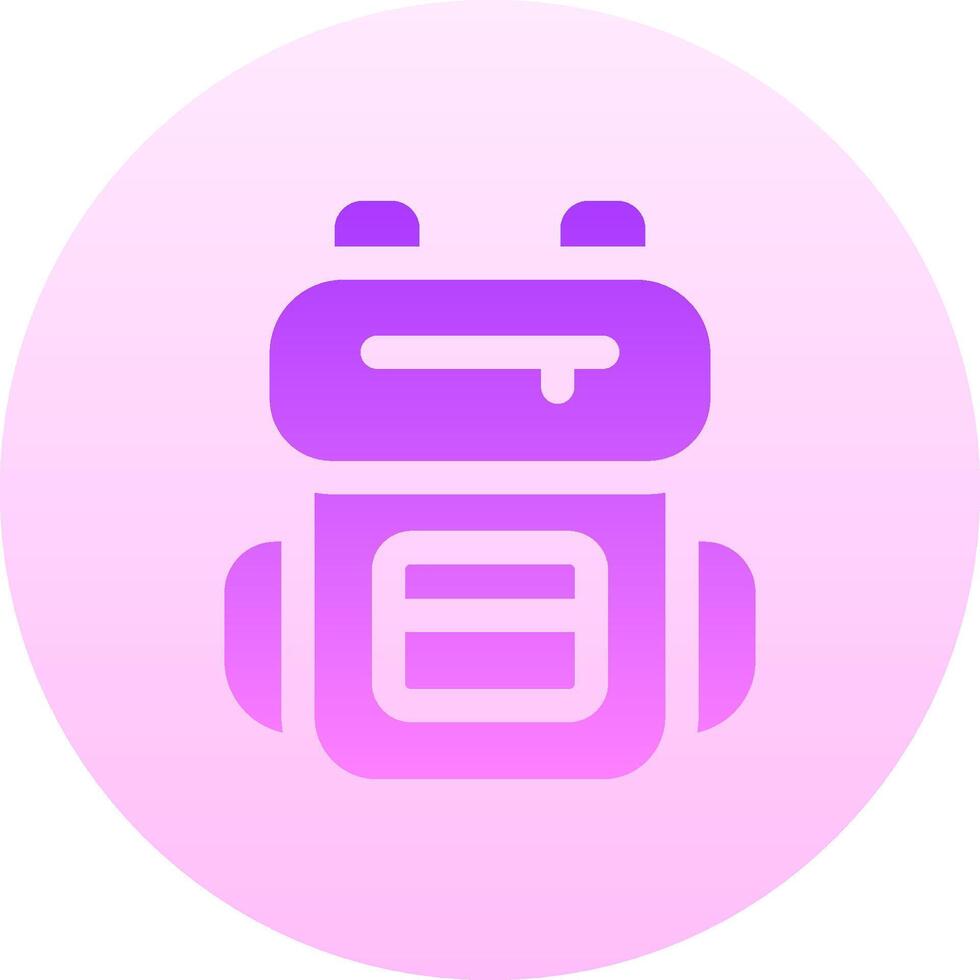 A purple and pink backpack icon vector