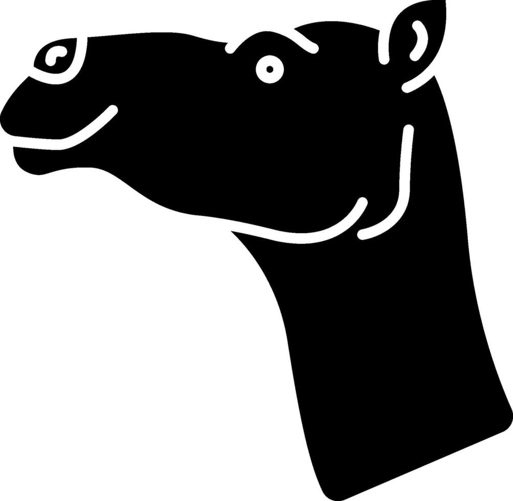A black and white silhouette of a horse head vector