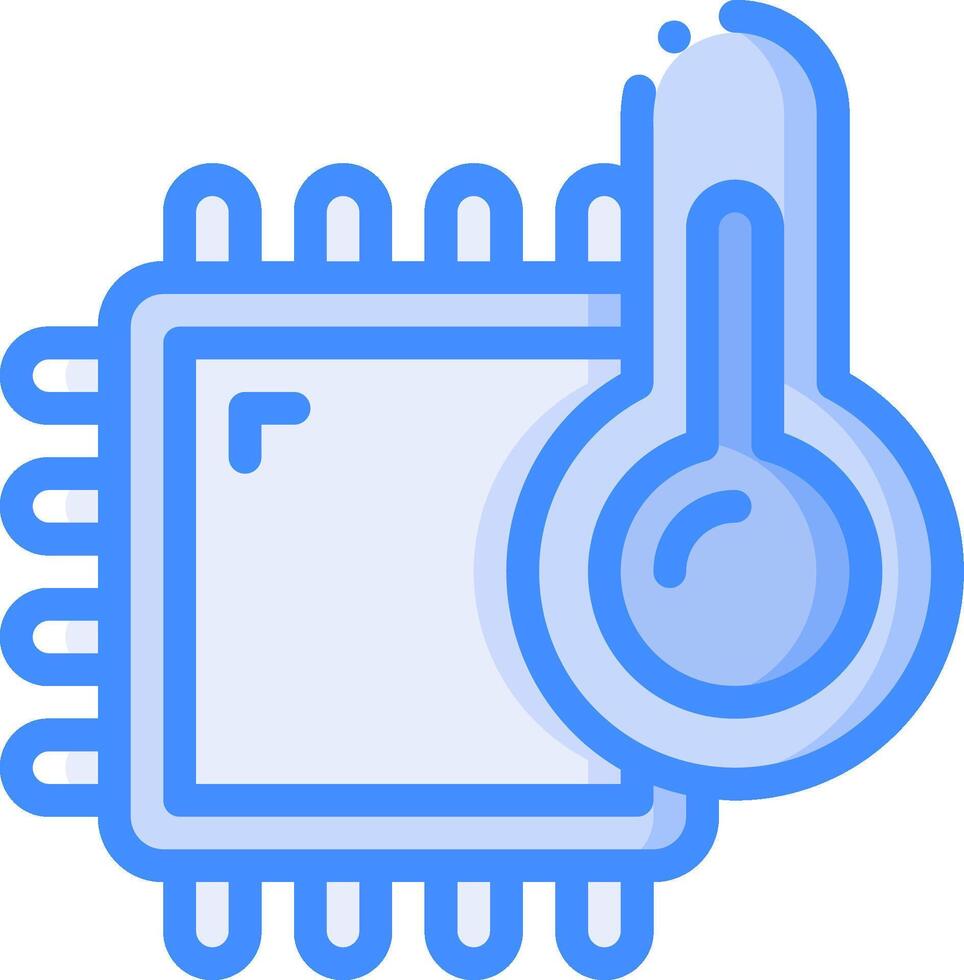 A thermometer and a processor icon vector