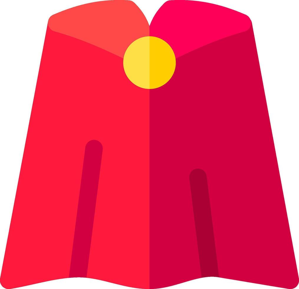 A red cape with a yellow heart on it vector