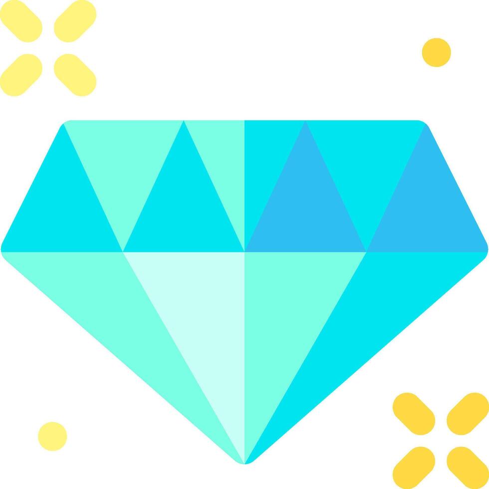 A diamond icon with yellow dots around it vector
