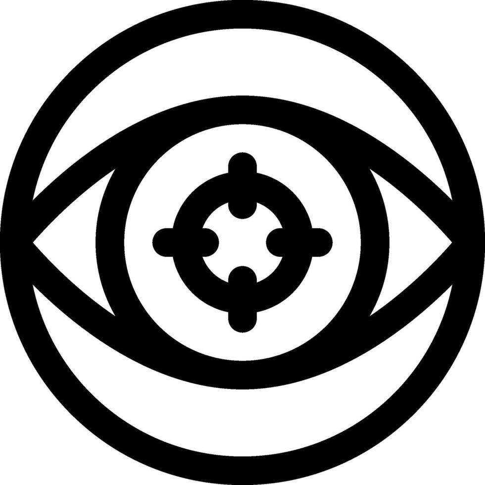 A black and white image of an eye vector