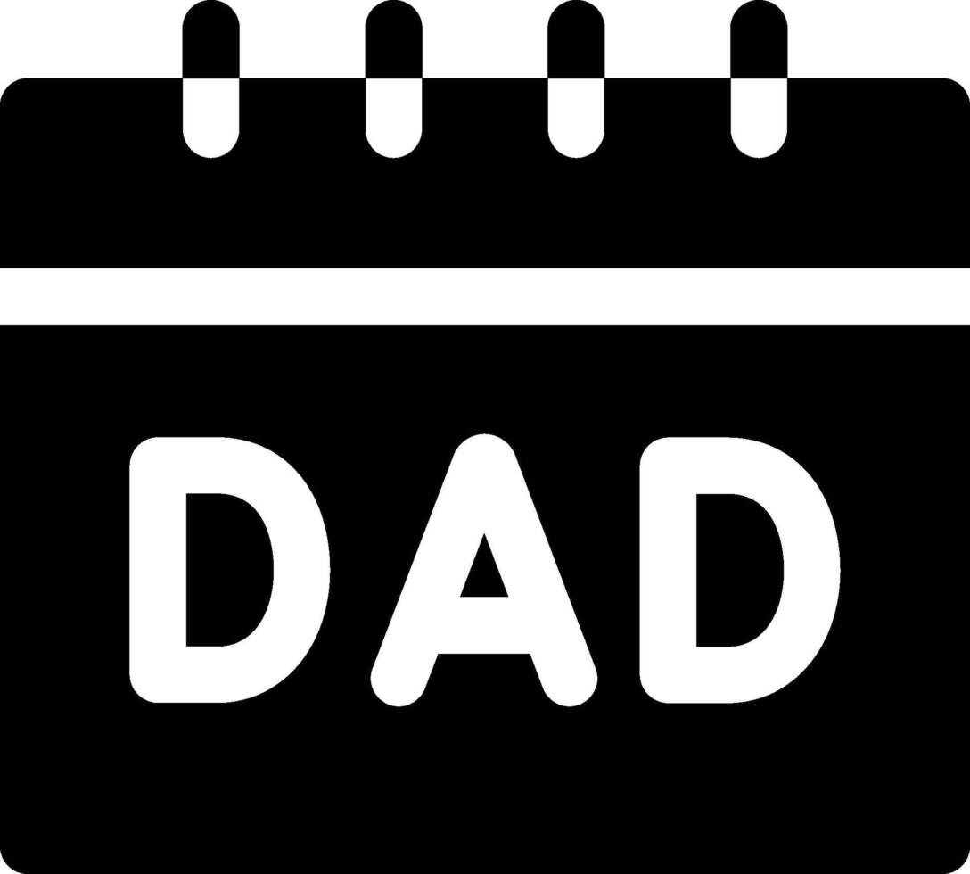 A black and white calendar with the word dad vector