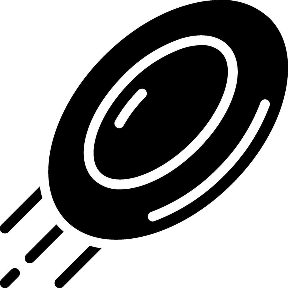A black and white illustration of a flying disc vector