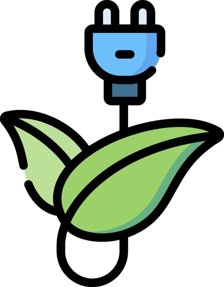 A cartoon plant with a plug on it vector