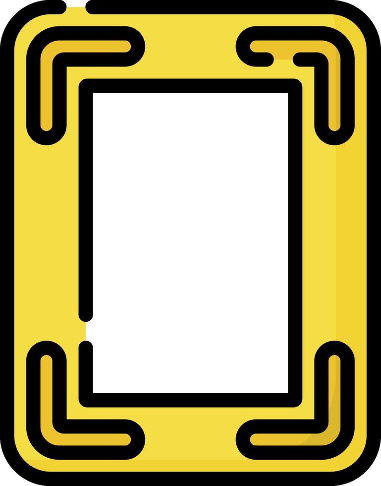 A yellow square frame with black lines on it vector