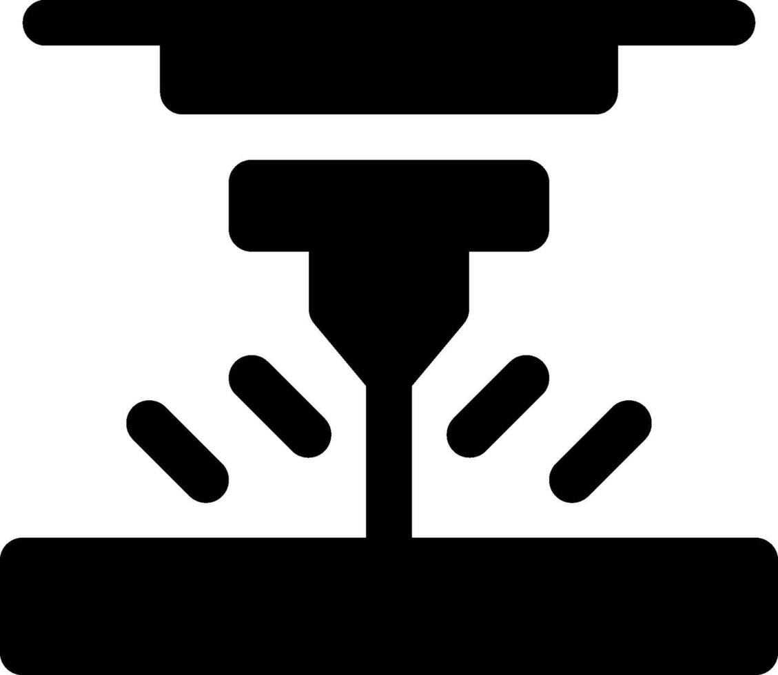 A black and white icon of a machine vector