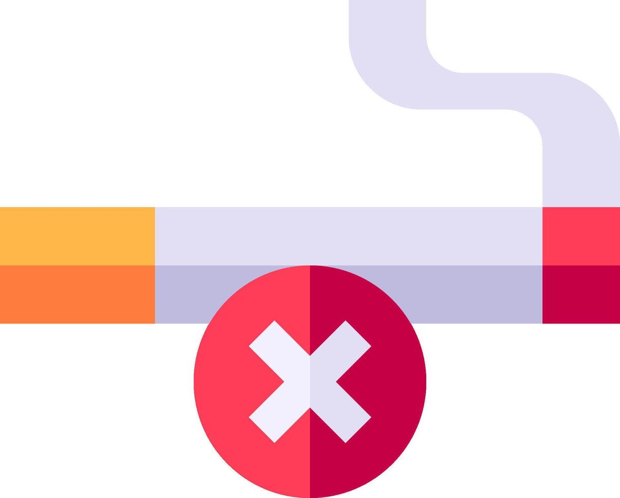 A cigarette with an x over it vector