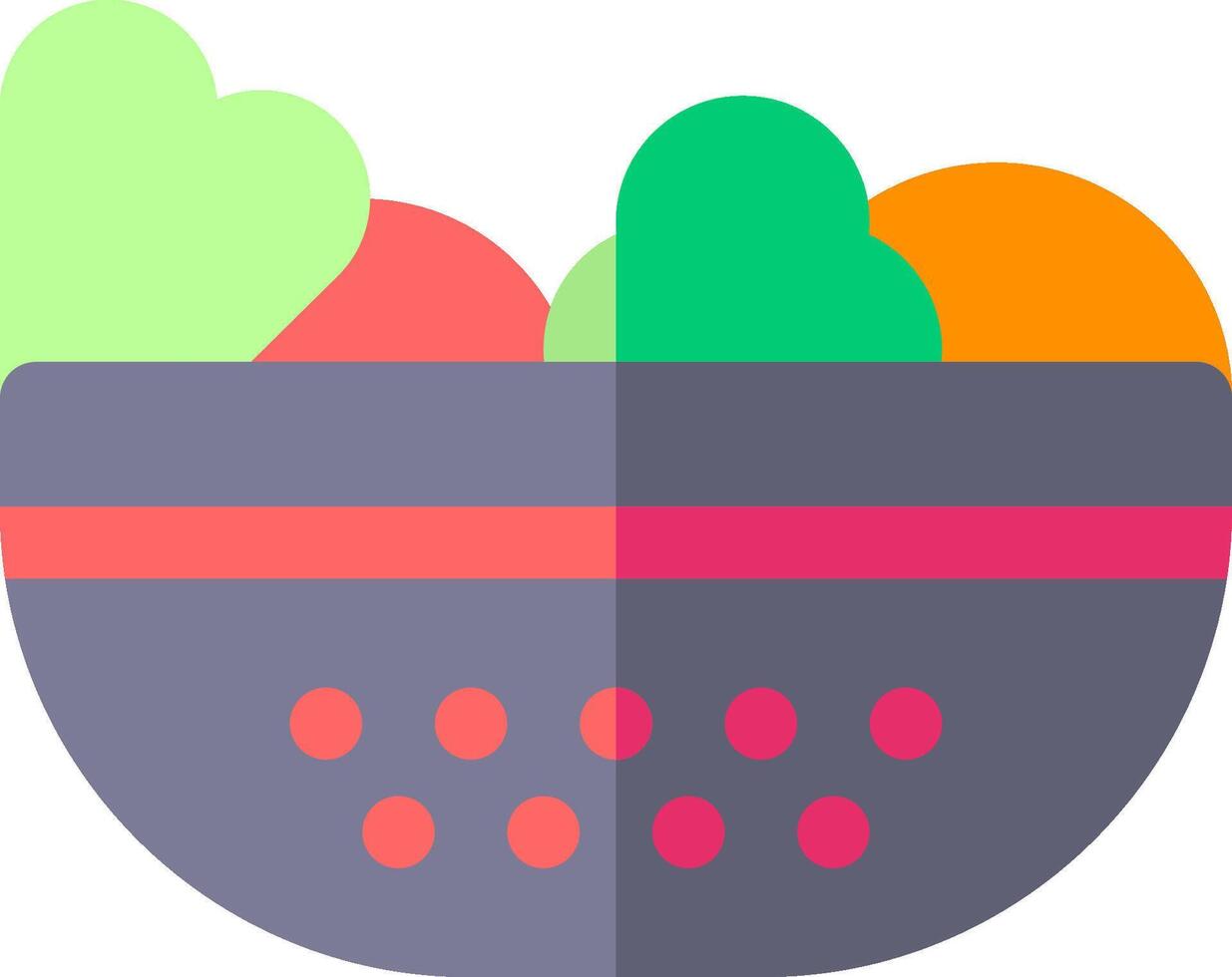 A colorful basket of fruit and vegetables vector