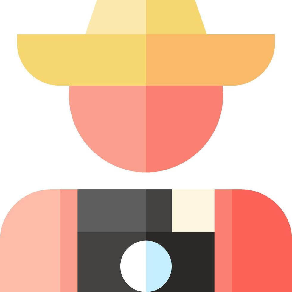 A flat icon of a man wearing a hat vector
