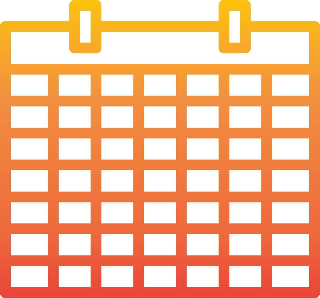 A calendar icon with orange and yellow colors vector