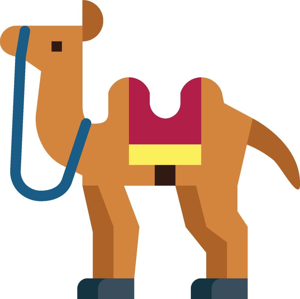 A camel with a saddle on its back vector