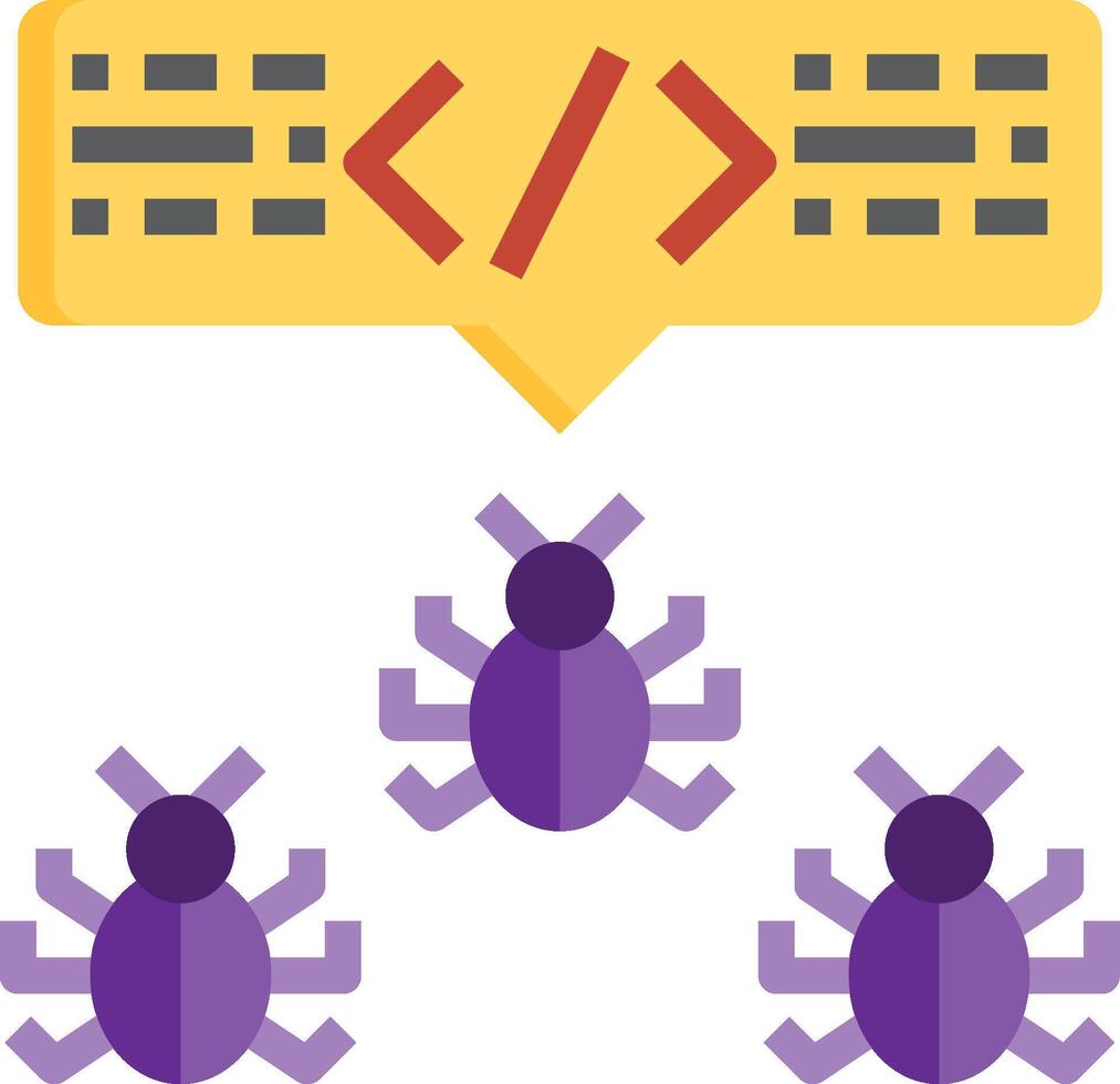 Three bugs with a yellow arrow pointing to them vector