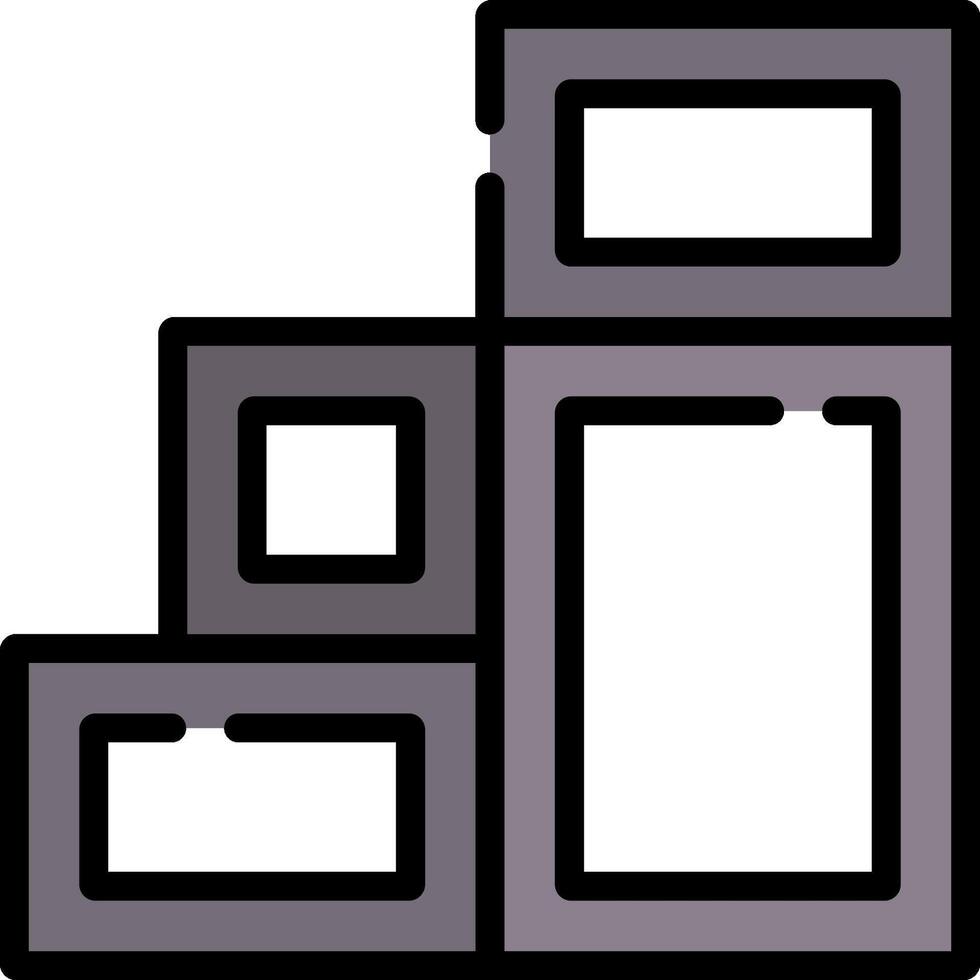 A black and white image of a stack of boxes vector