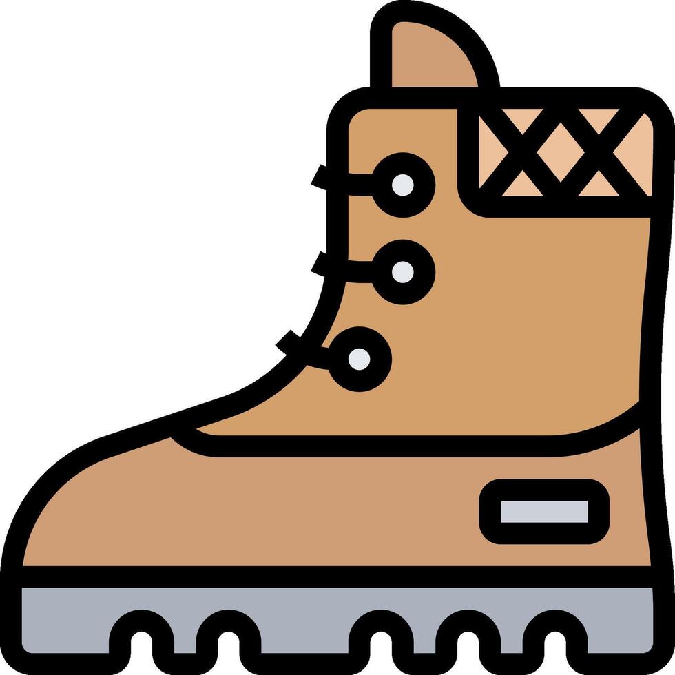 A brown boot with a white sole vector