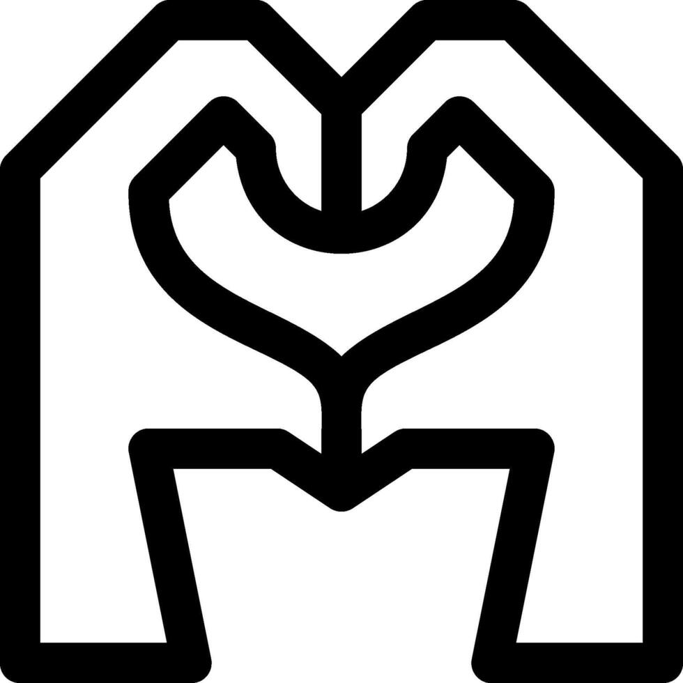A black and white logo of a heart vector