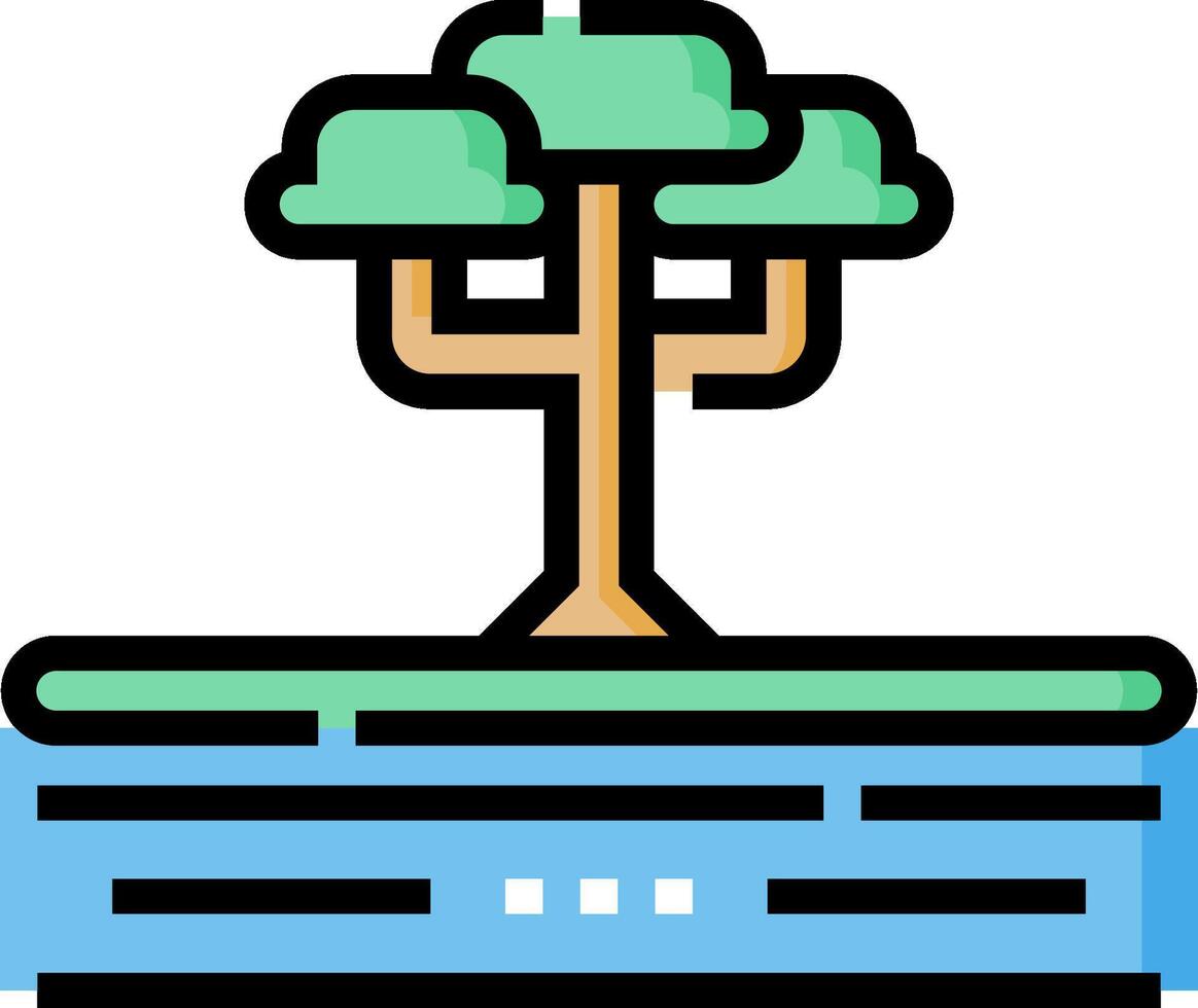 A tree on top of a computer vector