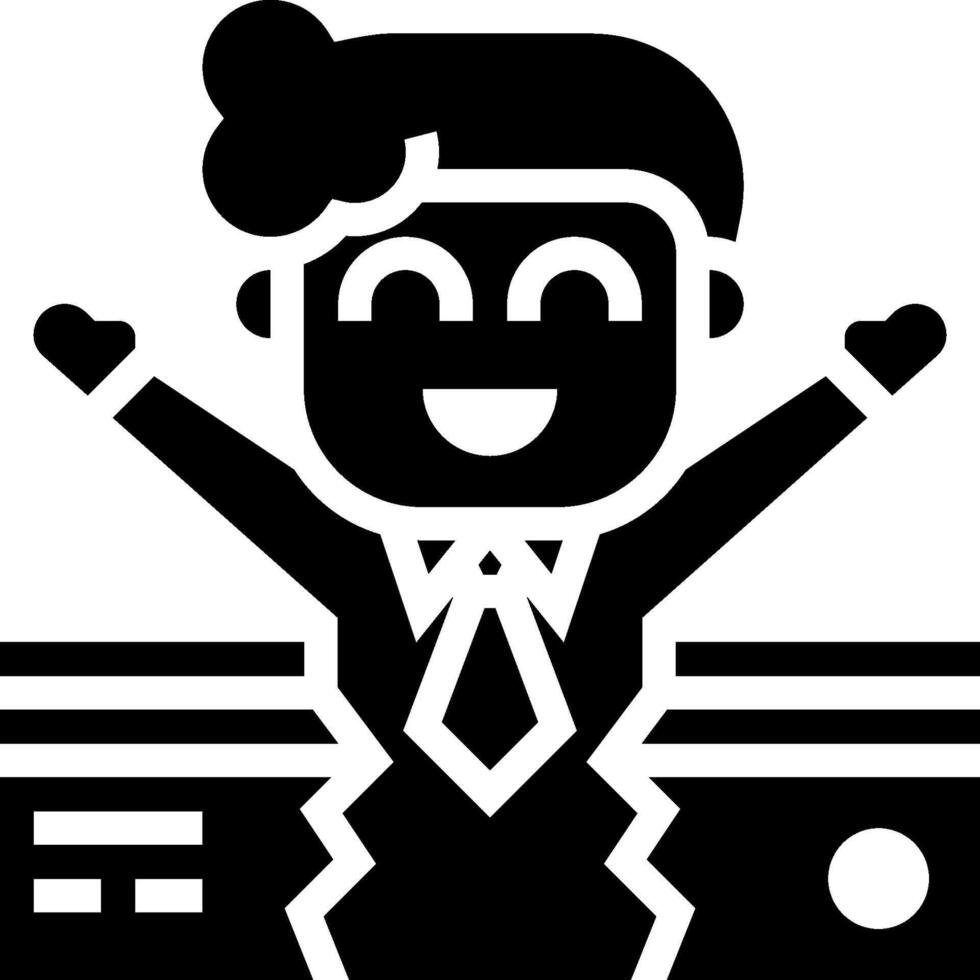 A black and white image of a man in a suit vector