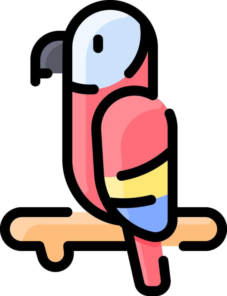 A cartoon parrot sitting on a branch vector
