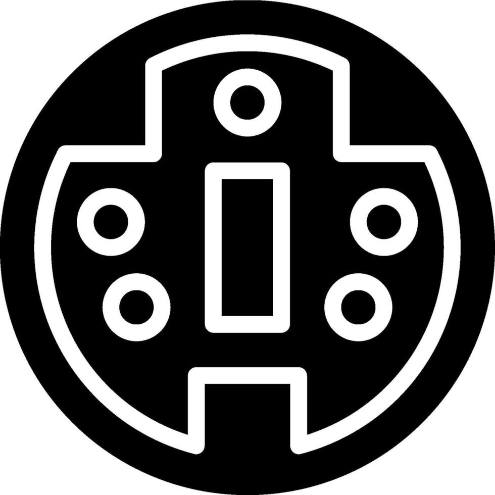 A black and white icon of a circuit board vector