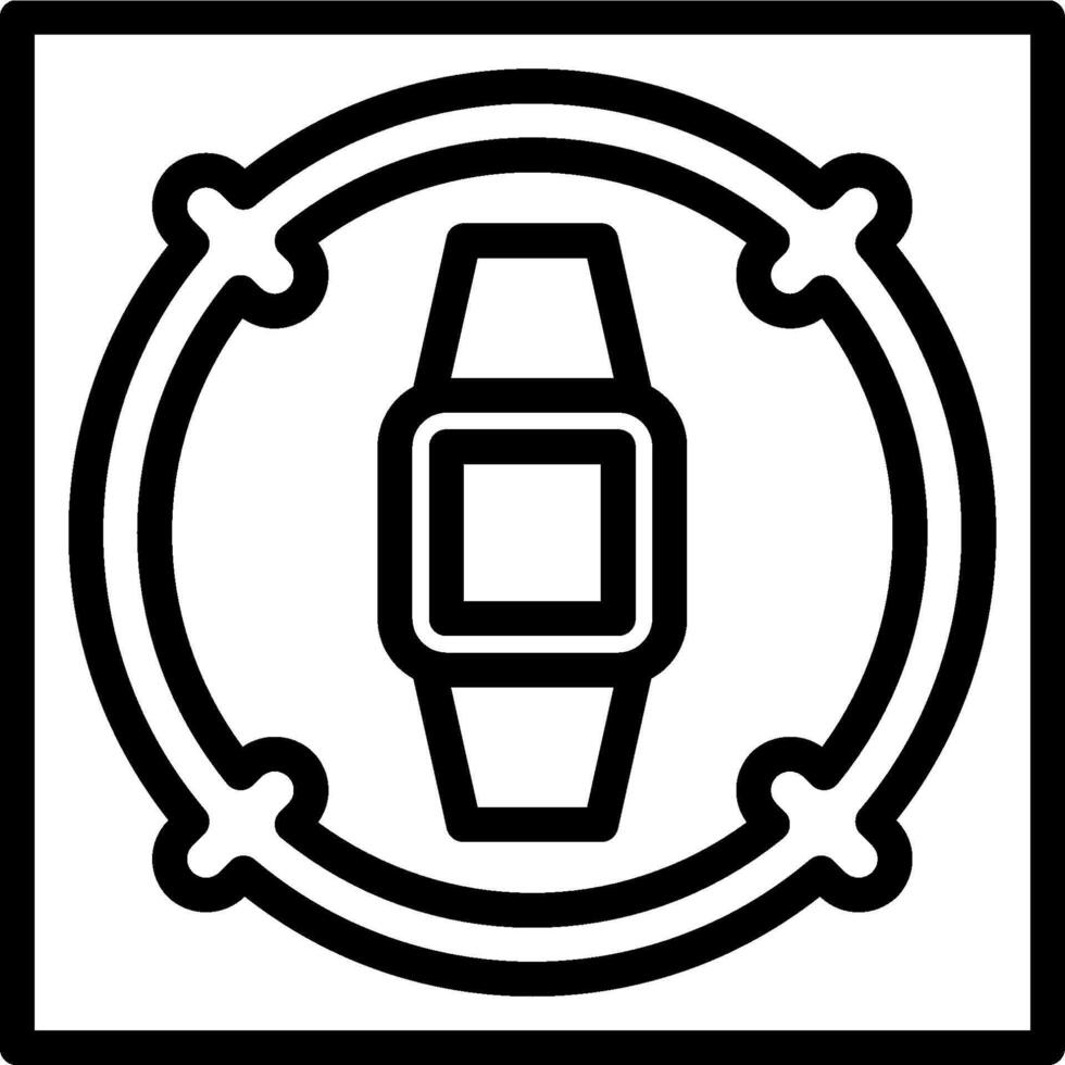 A watch icon in a square frame vector