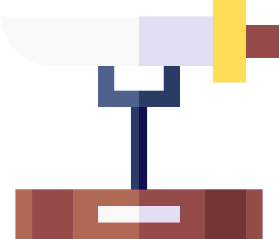 A cartoon telescope on a wooden stand vector