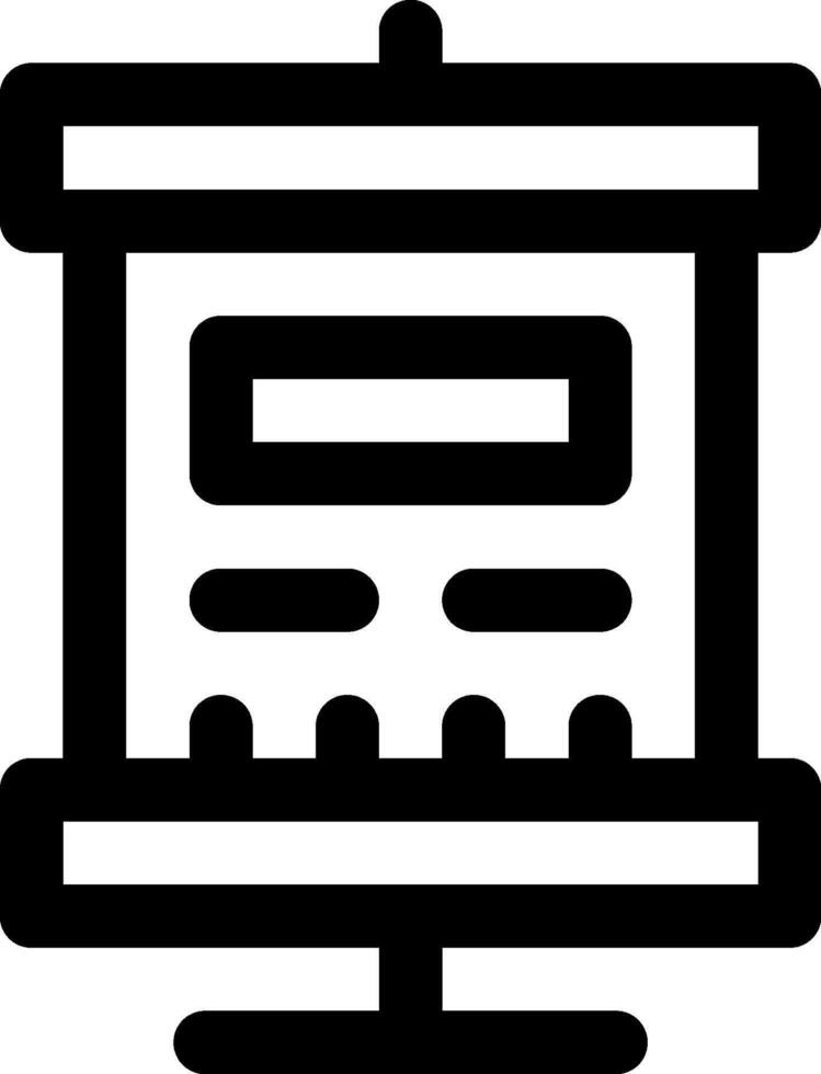 A black and white icon of a computer monitor vector