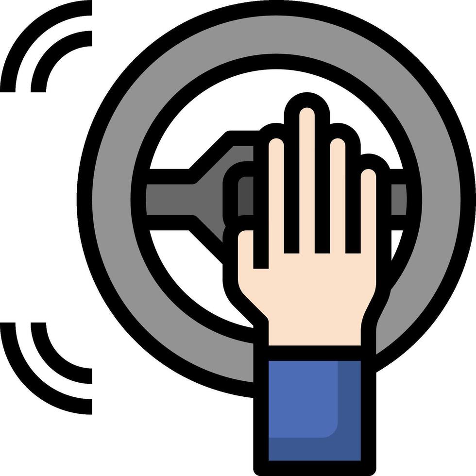 A hand is holding a steering wheel and pointing to the left vector