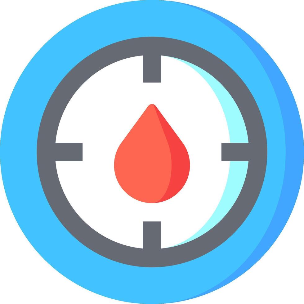 A blood drop icon in a blue circle vector