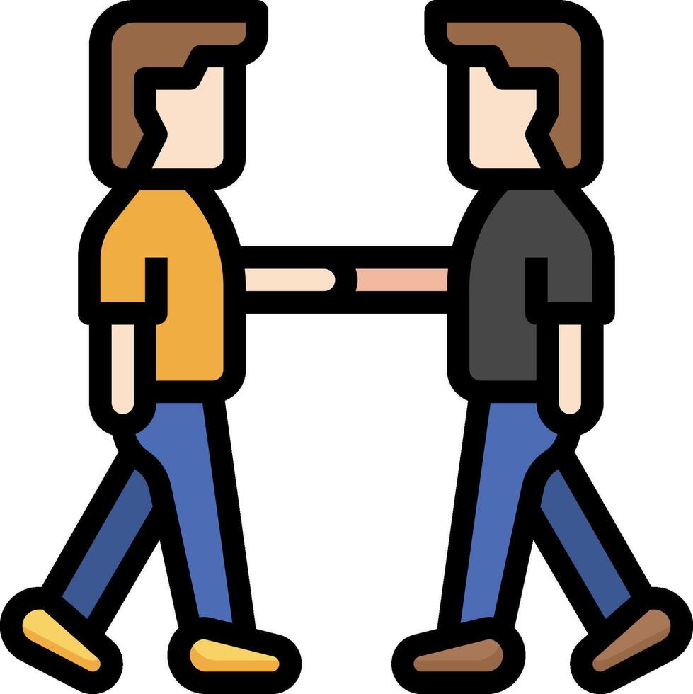 Two people shaking hands with each other vector