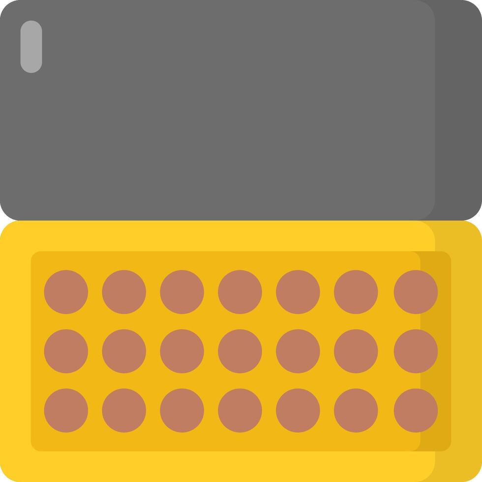 A yellow and gray keyboard with a black keypad vector