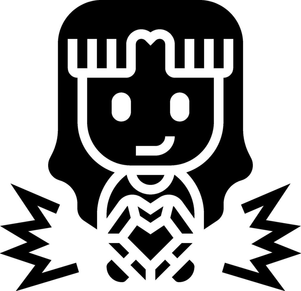 A black and white logo of a girl with a heart vector