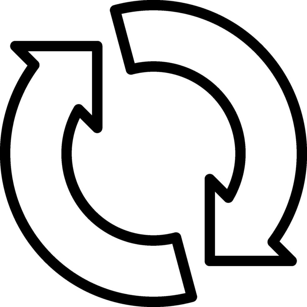 A circular arrow symbol with arrows pointing in different directions vector
