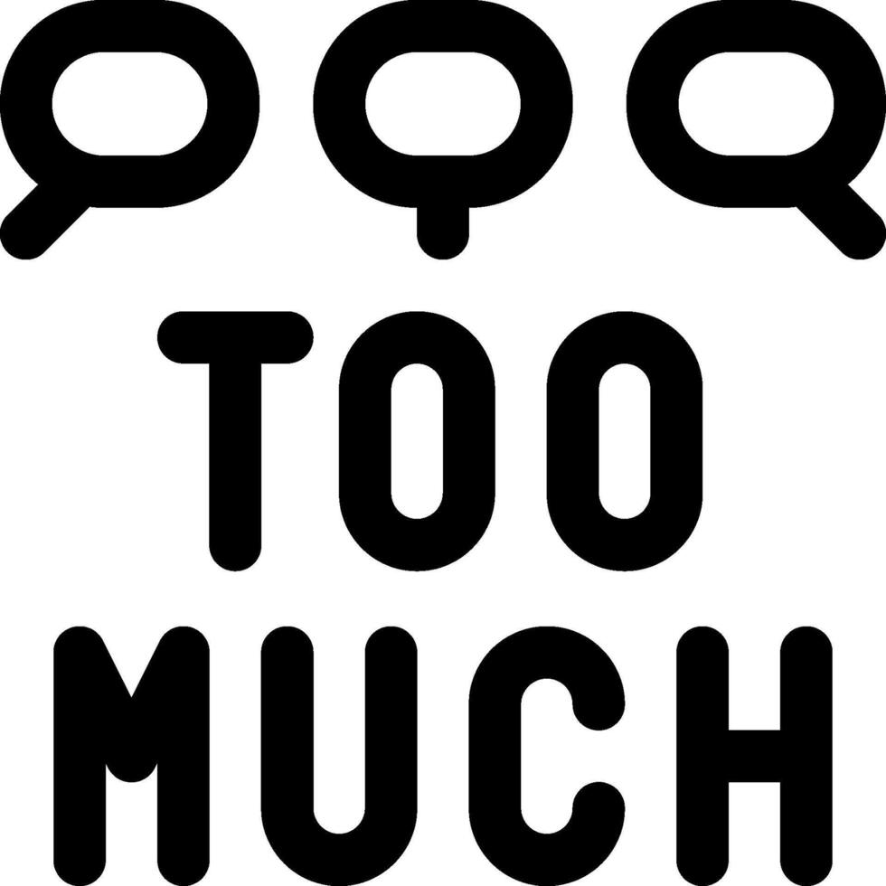 A black and white logo with the words too much vector