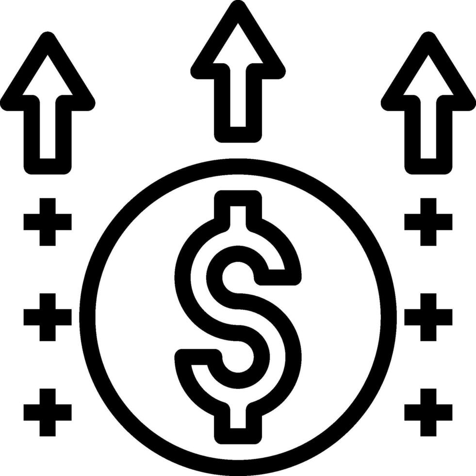 A dollar sign surrounded by arrows vector
