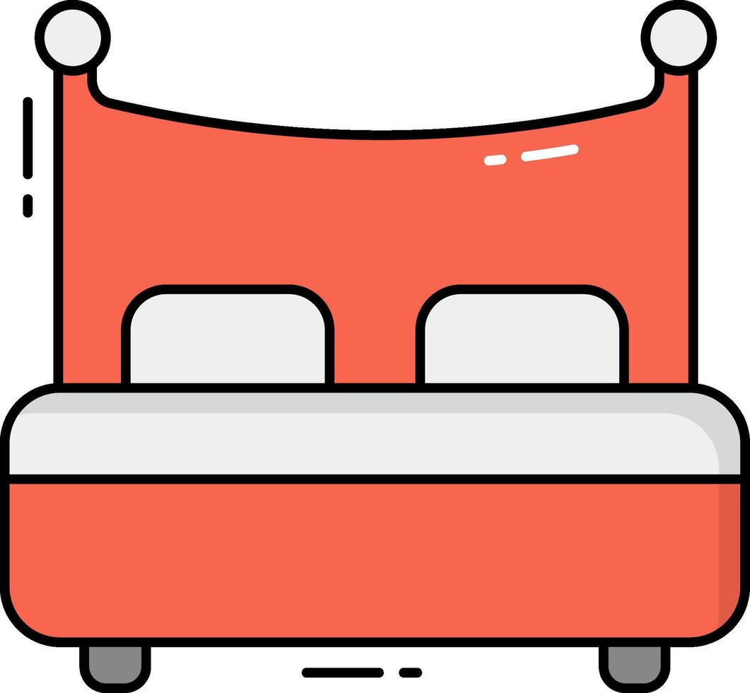 Bed with pillows and a red cover vector