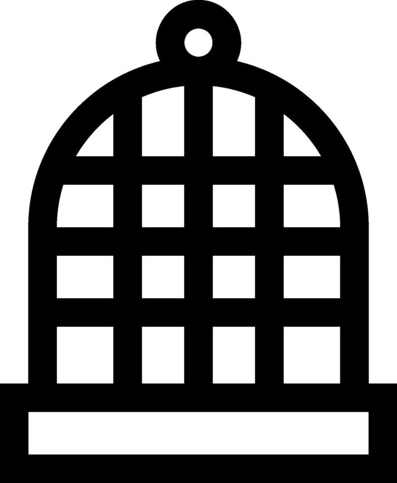 A black and white bird cage icon vector