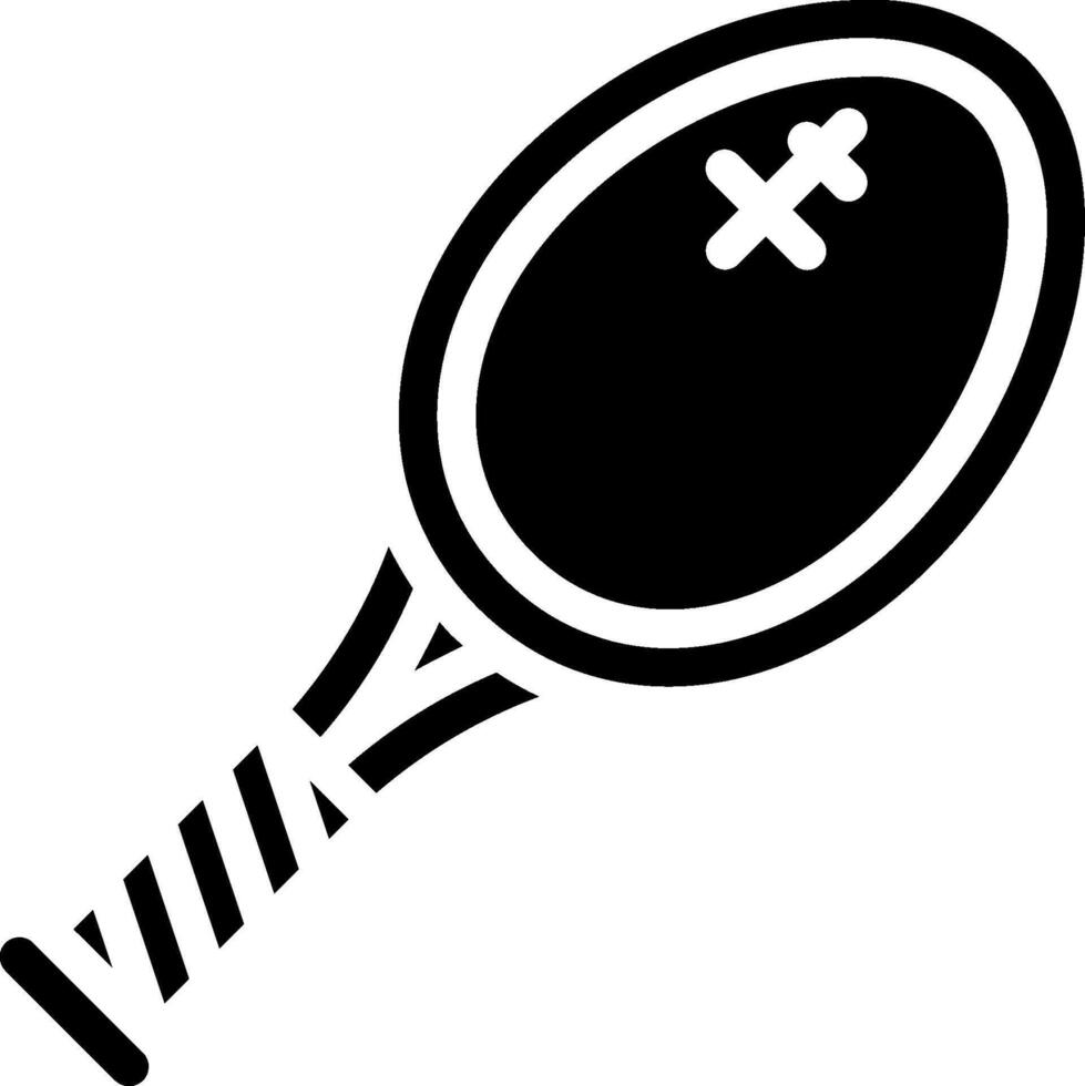 A tennis racket with a ball on it vector
