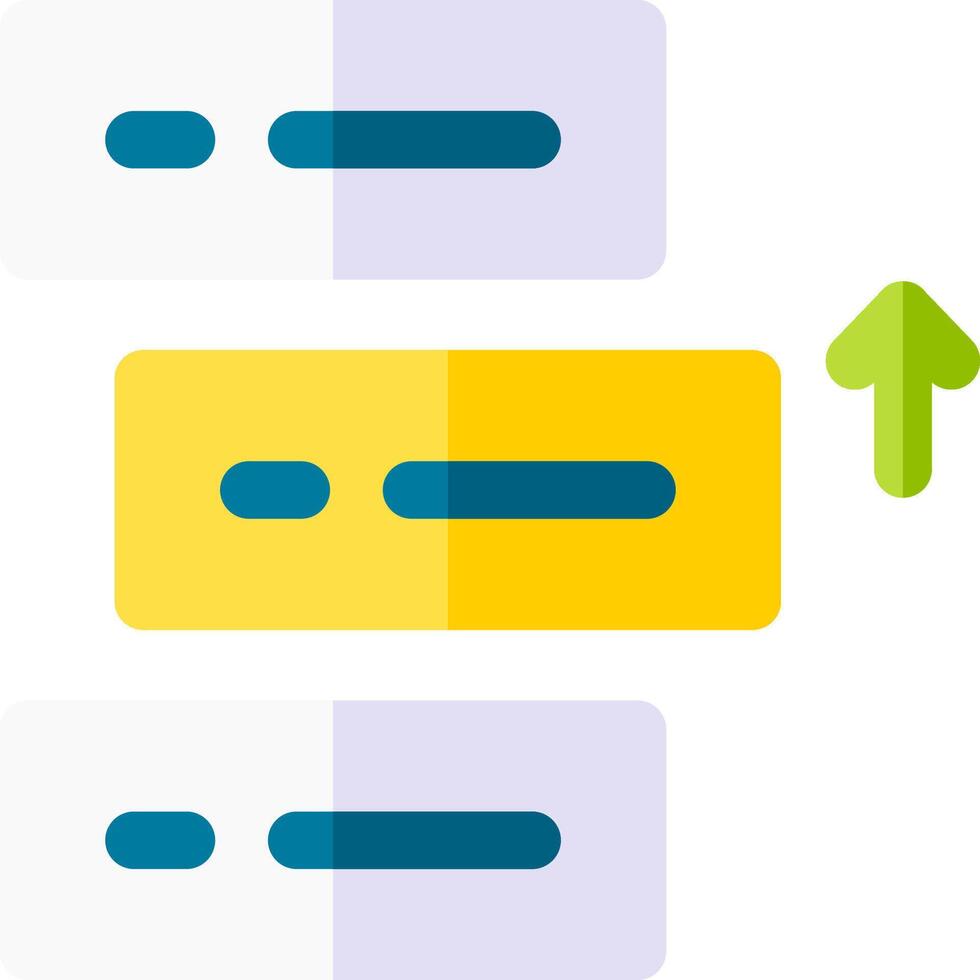 A yellow and green box with an arrow pointing up vector