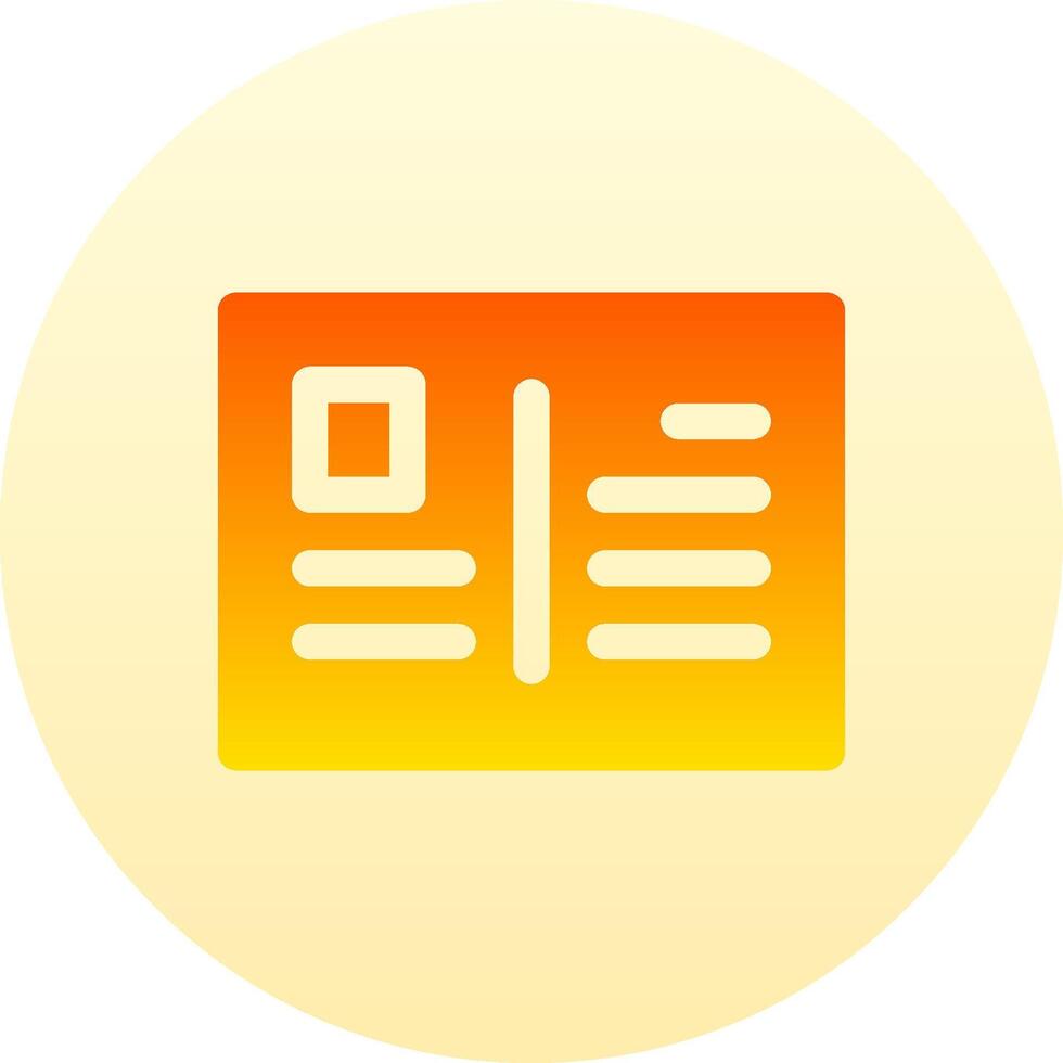 A yellow and orange icon with a newspaper vector