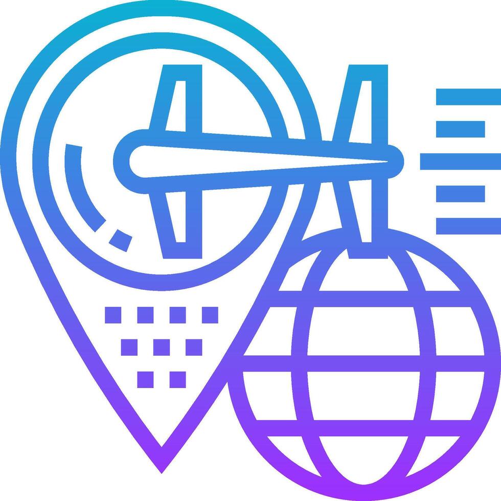 A globe and a plane icon vector