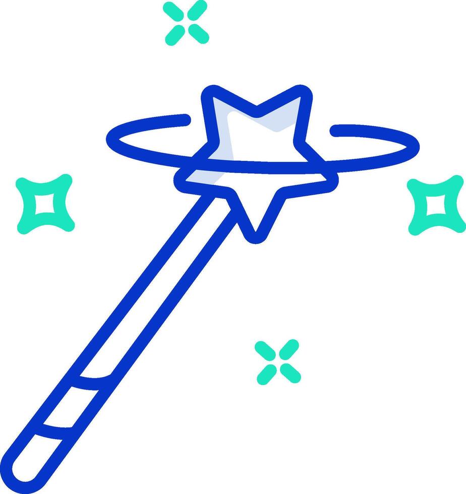 A blue wand with a star on it vector